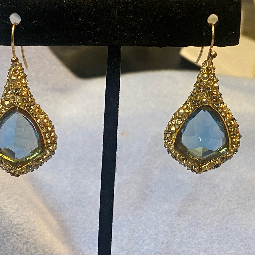 Alexis Bittar Gold and Blue Gemstone Earrings